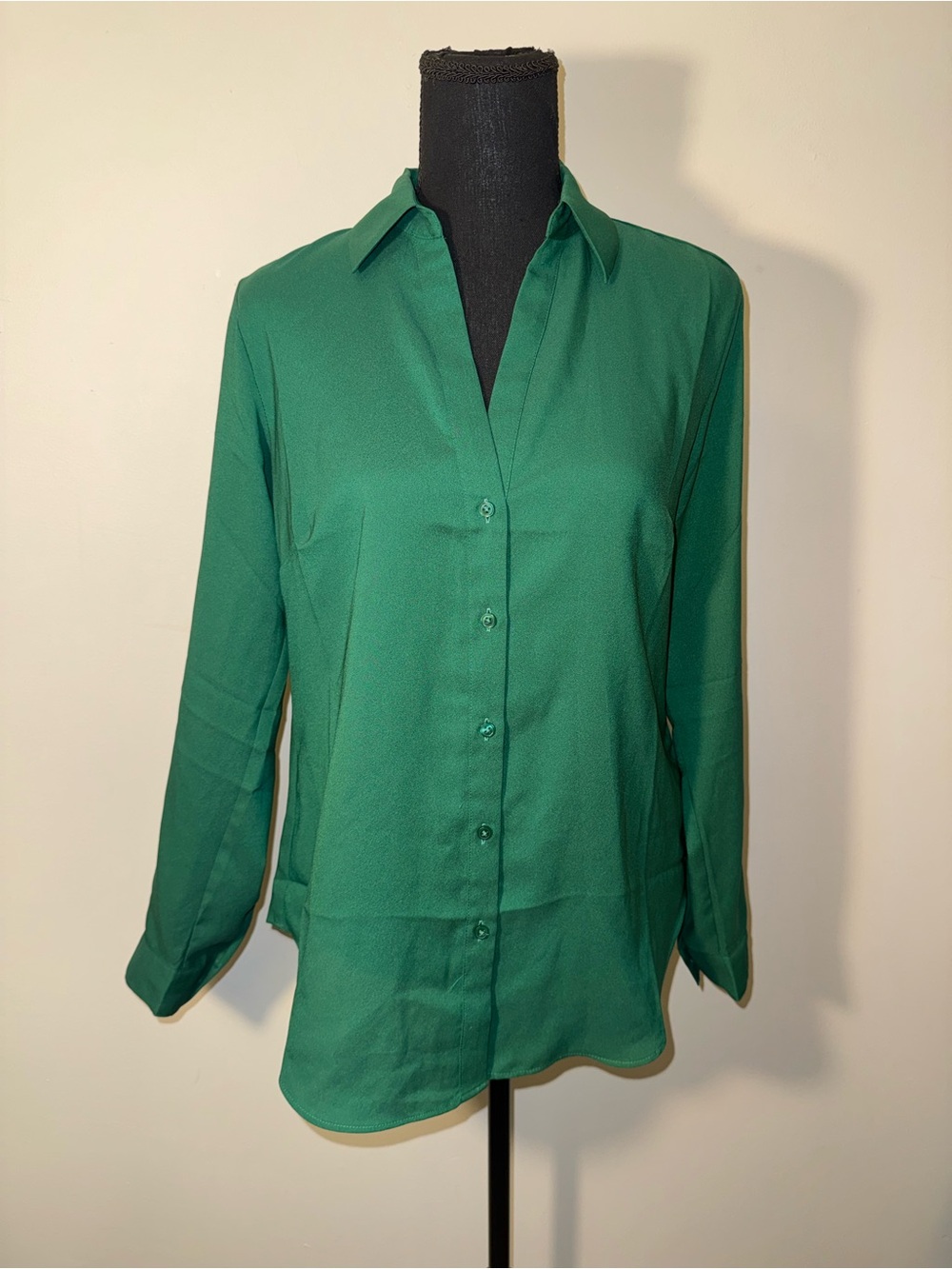 🌻3/$20!🌻Ann Taylor size small green button down long sleeve shirt